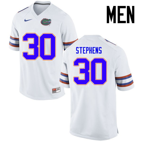 Florida Gators Men #30 Garrett Stephens College Football Jerseys White